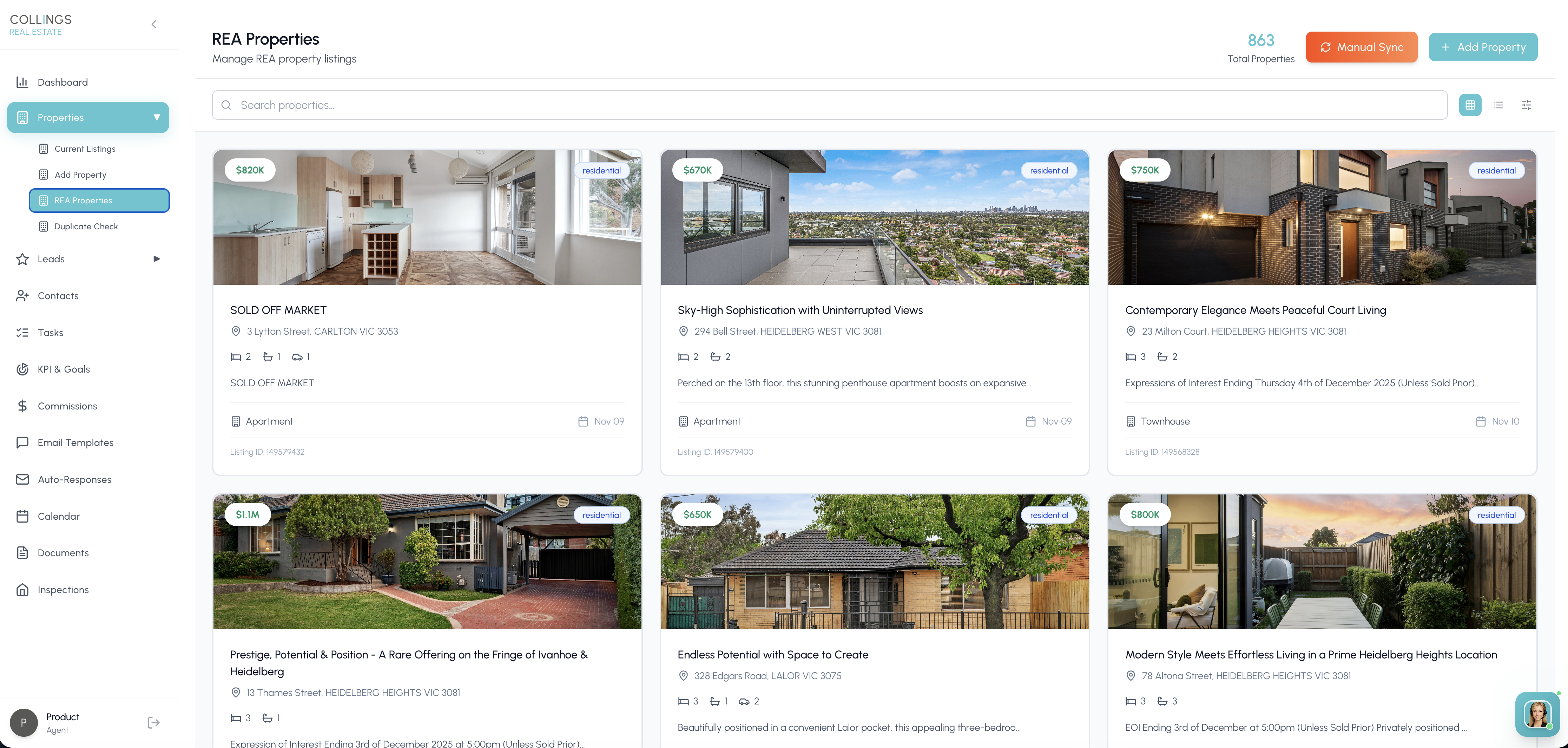 Collings AI CRM Dashboard