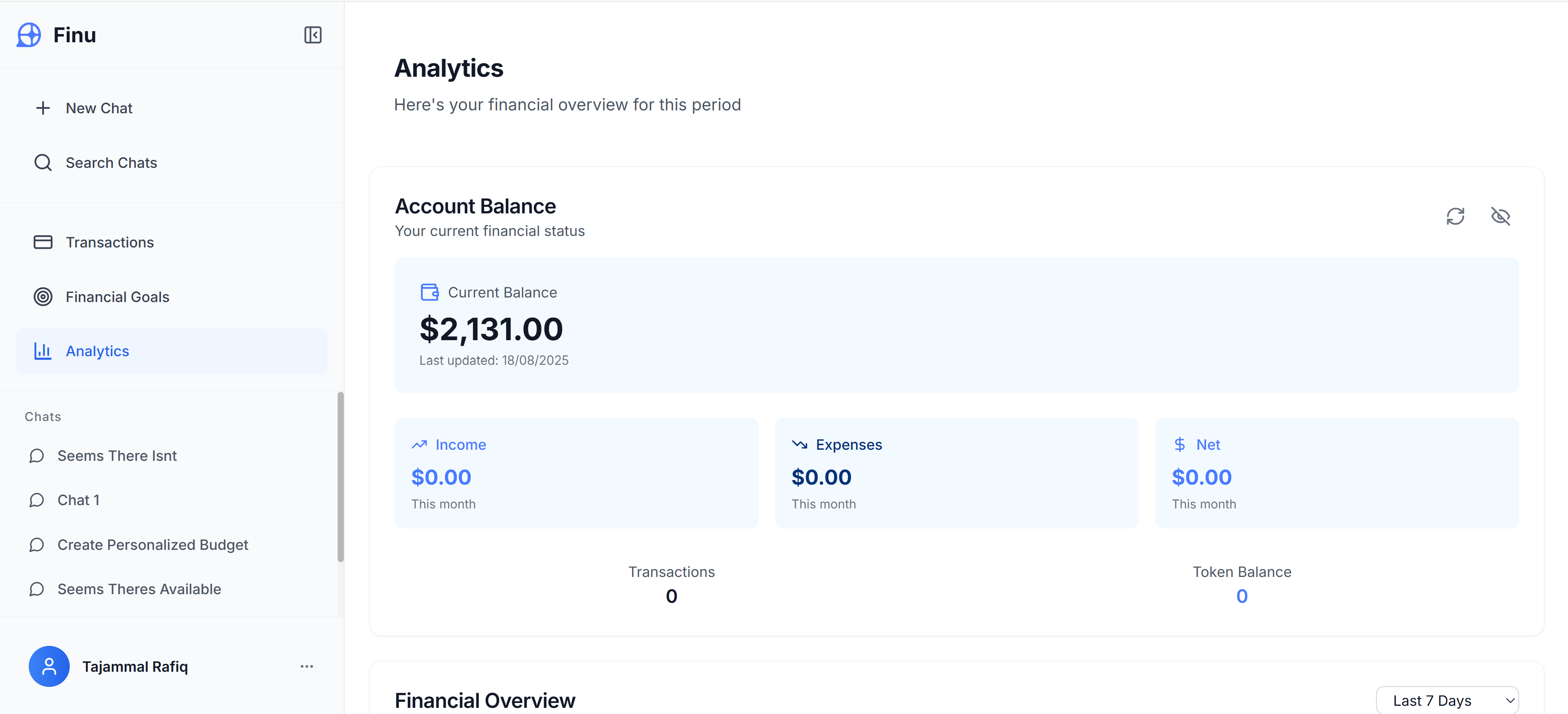 Finu AI Dashboard
