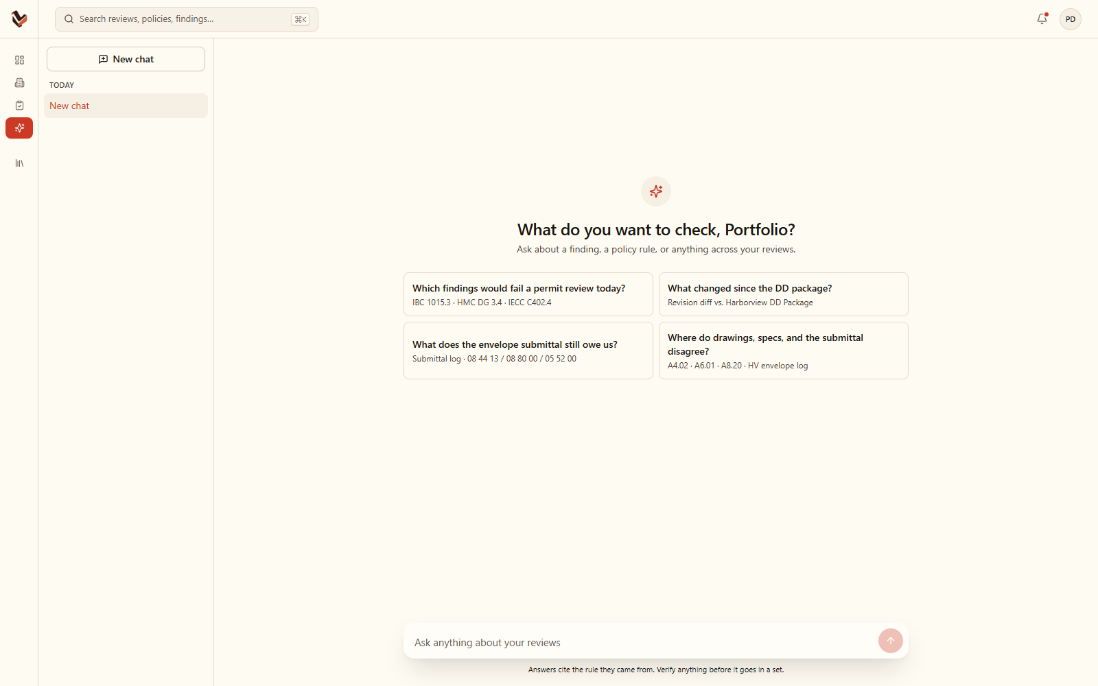Ask the set — question answering across reviews, findings, and policy rules